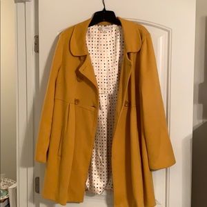 Plus size mustard yellow pea coat.